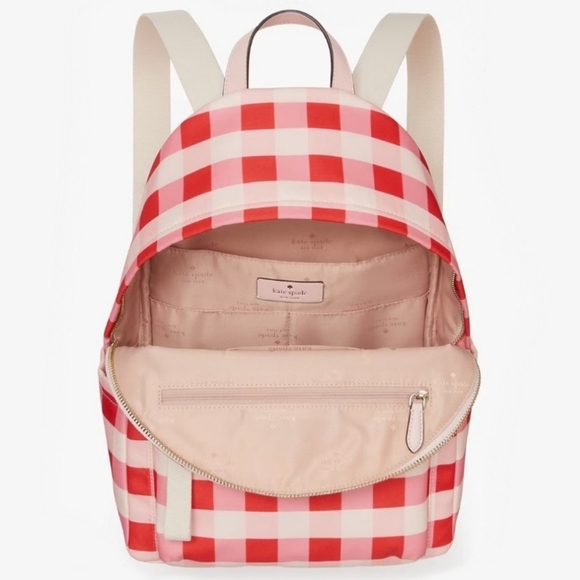 🔹️Kate Spade 🔹️Chelsea Gingham Check Printed Nylon Medium Backpack ✨️❤️ - Picture 4 of 8